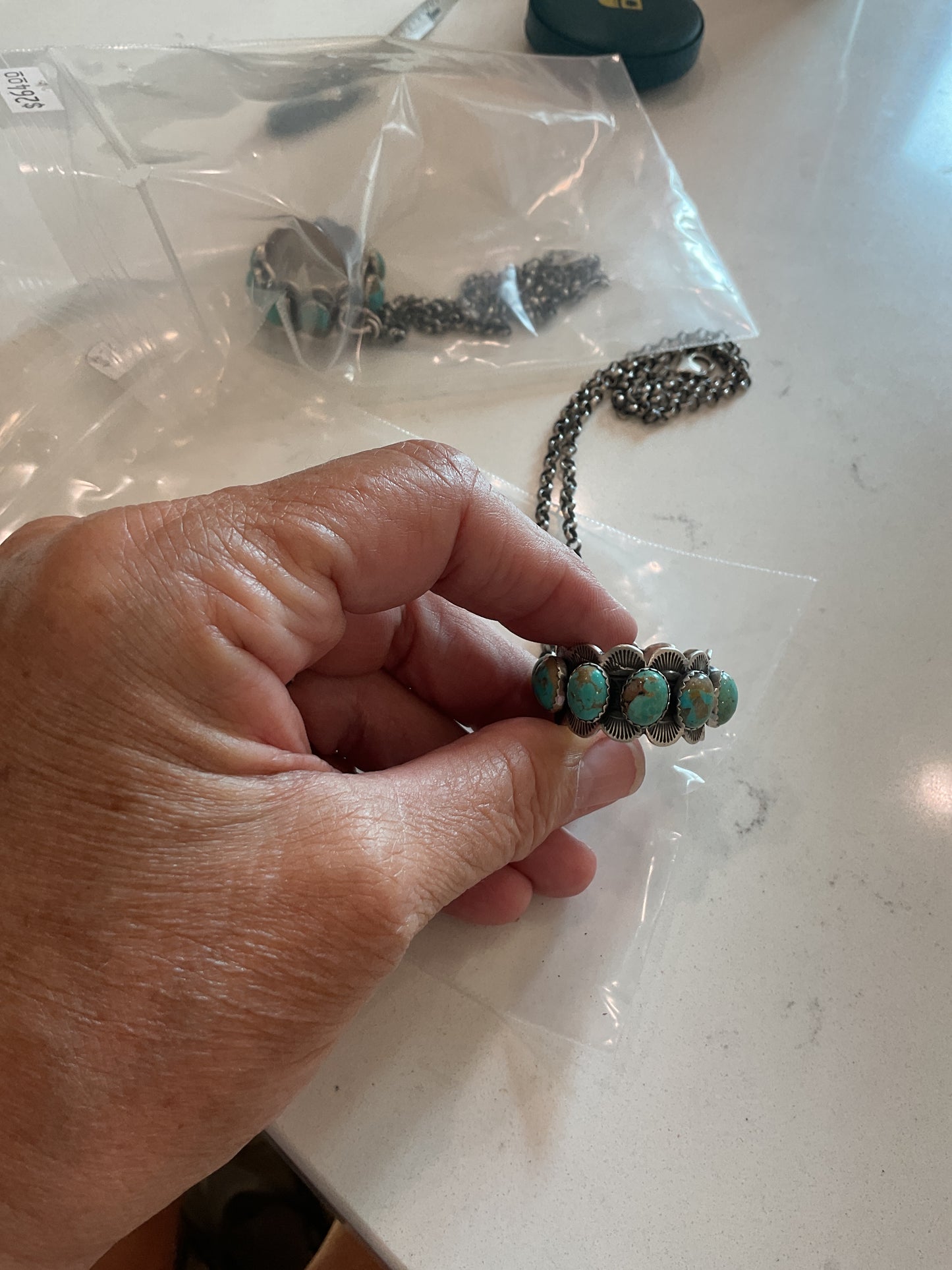 The Jocelyn | Turquoise Ring Necklace by P Yazzie