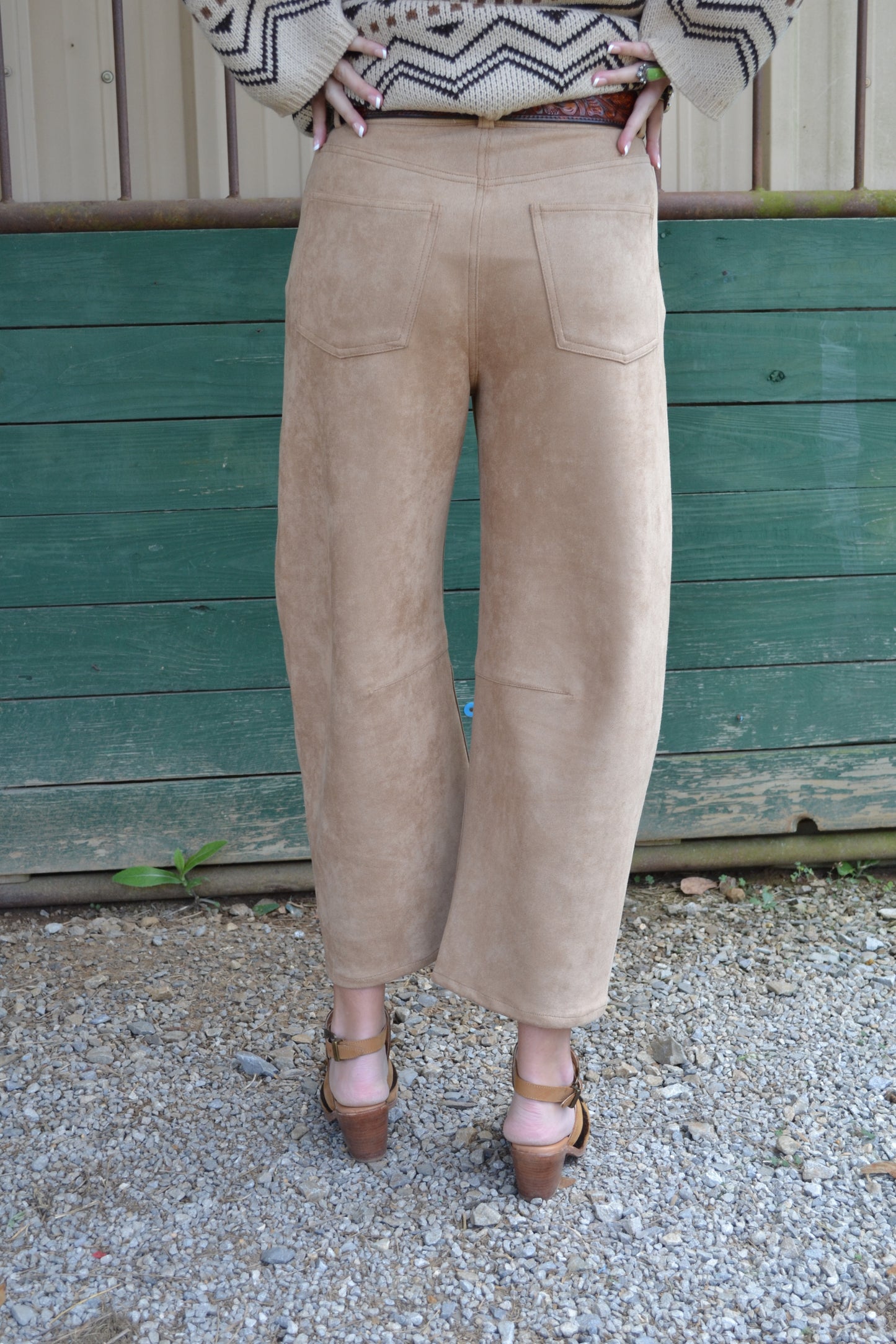 The Silverton Faux Suede Barrel Pants
