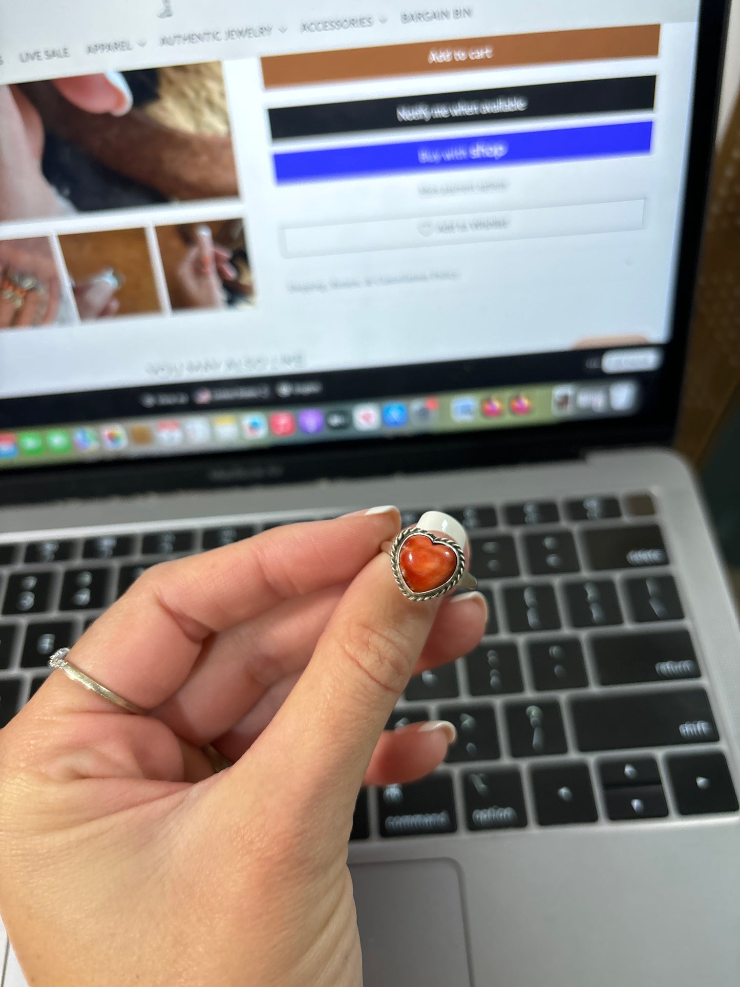 The Annona Red Spiny Heart Ring