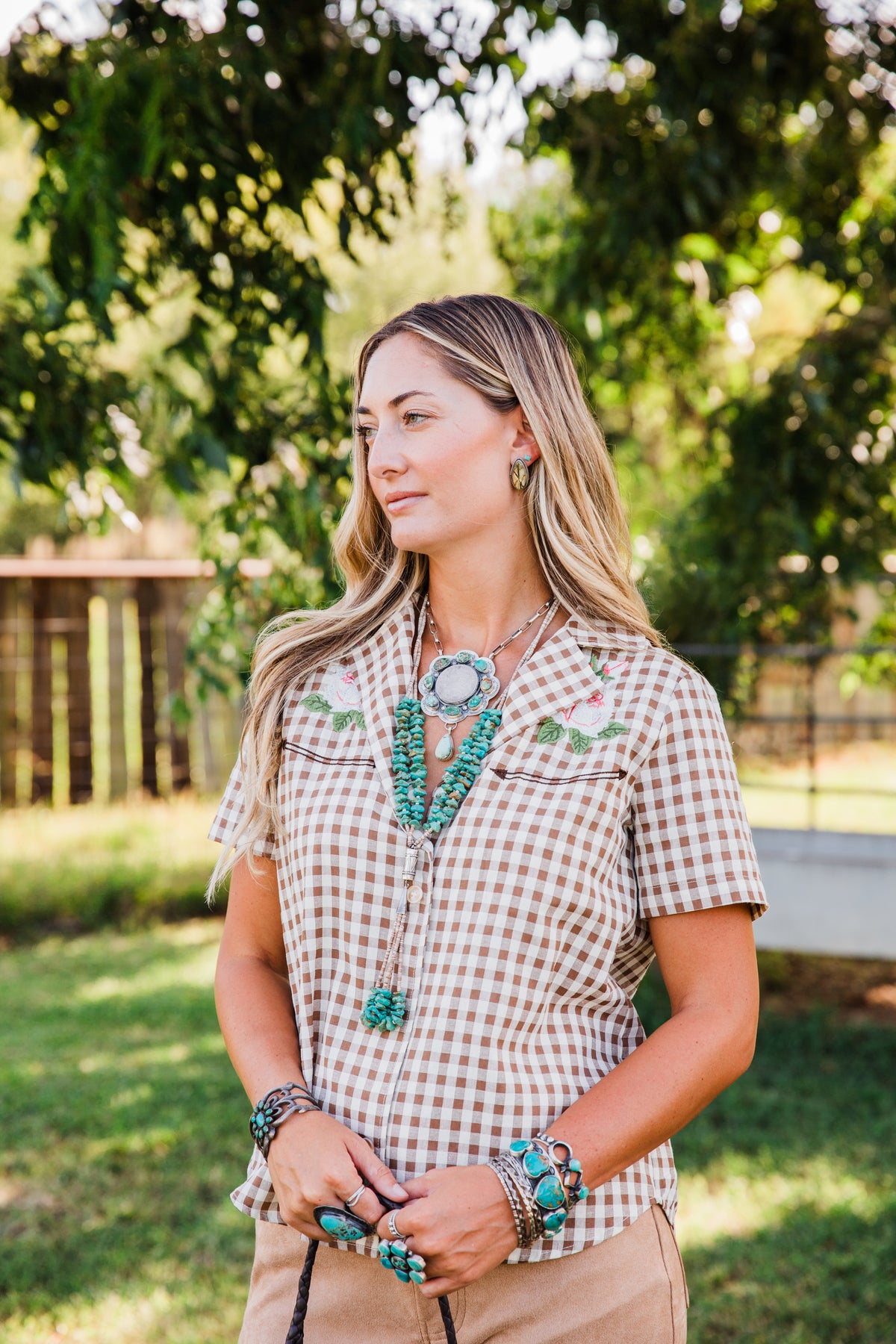 The Hadley | 34" Vintage Turquoise and Heishi Jacla