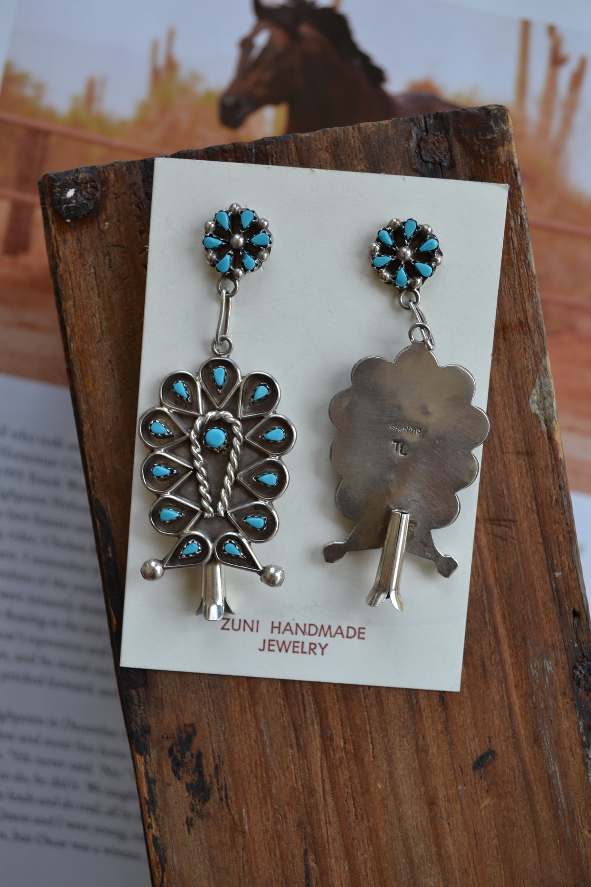 The Leekity's | Kingman Turquoise Earrings by Zuni Artiat Tricia Leekity