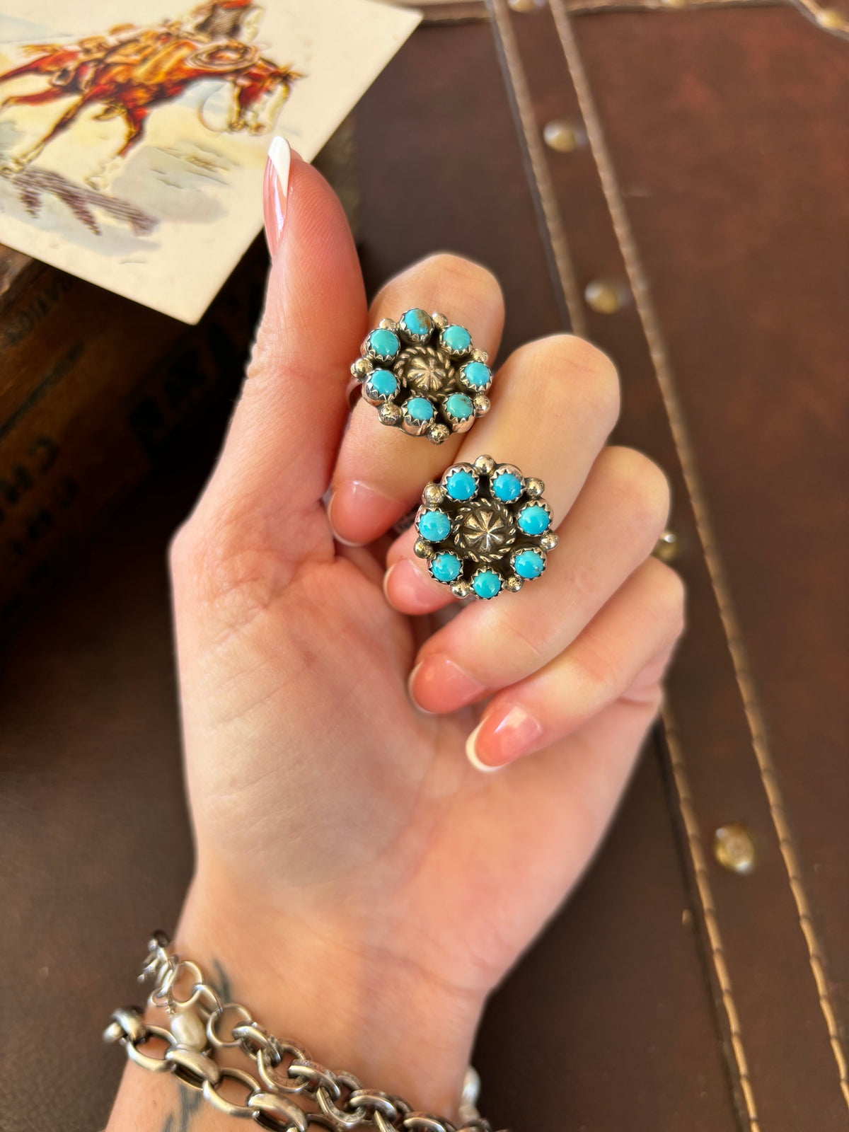 The Cohen | Turquoise Cluster Ring by Fairren Begay