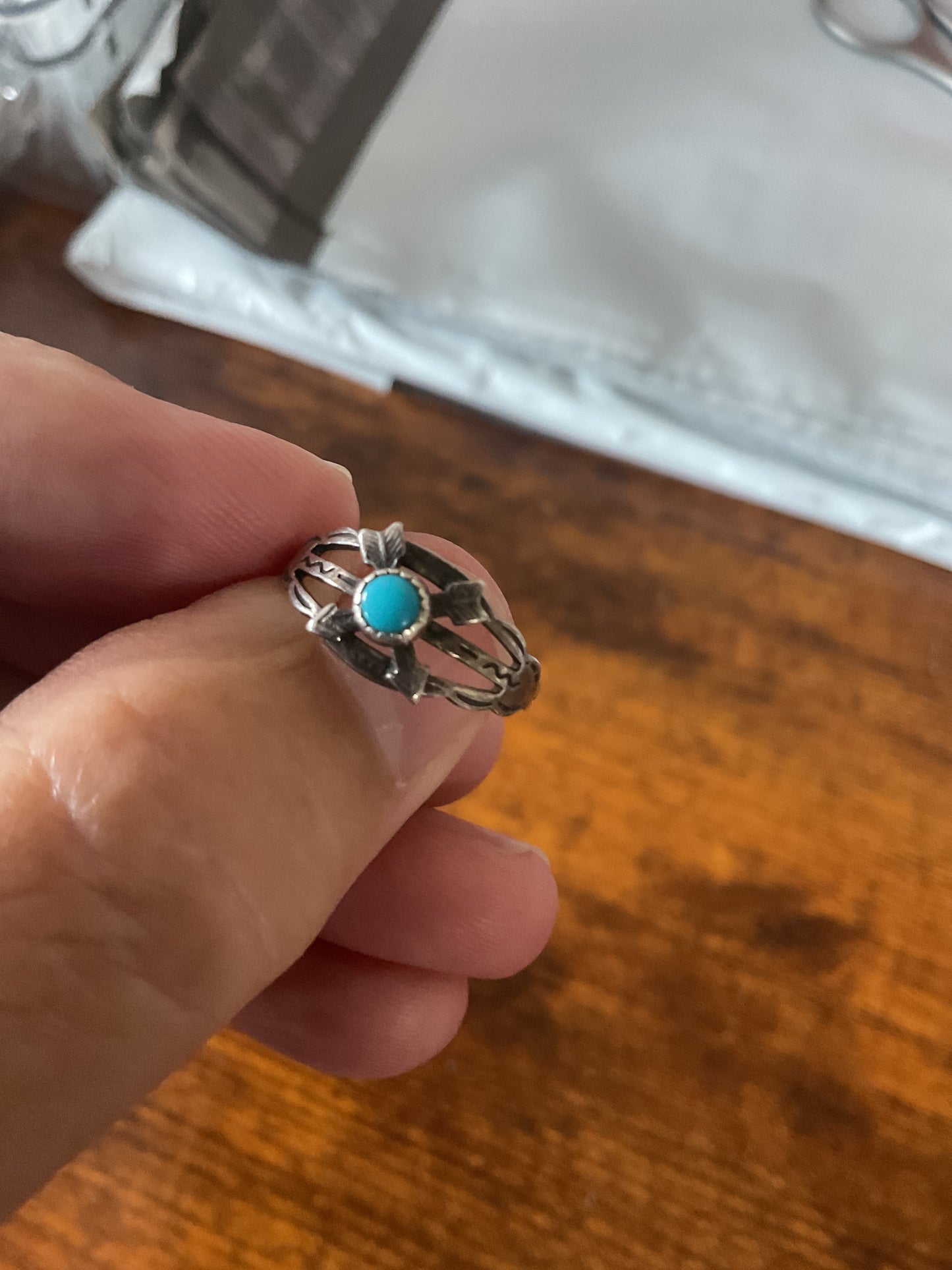 Live Sale #3 Fred Harvey Era Turquoise Ring Size 6 1/2