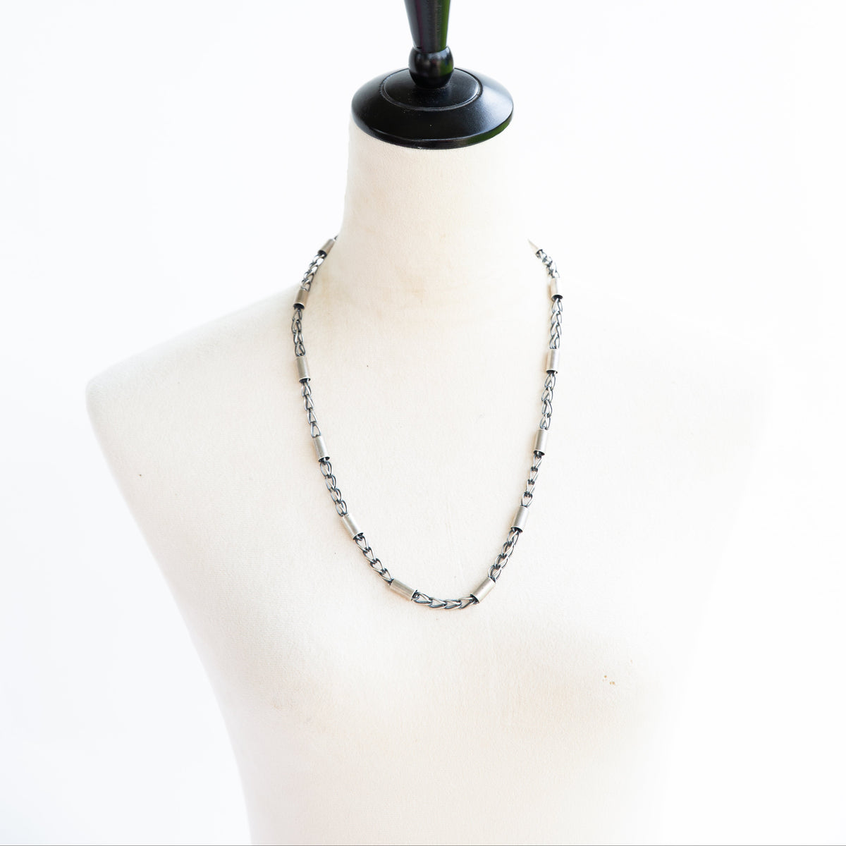 The Matrix | 24” Sterling Silver Chain and Barrel Necklace/Lariat