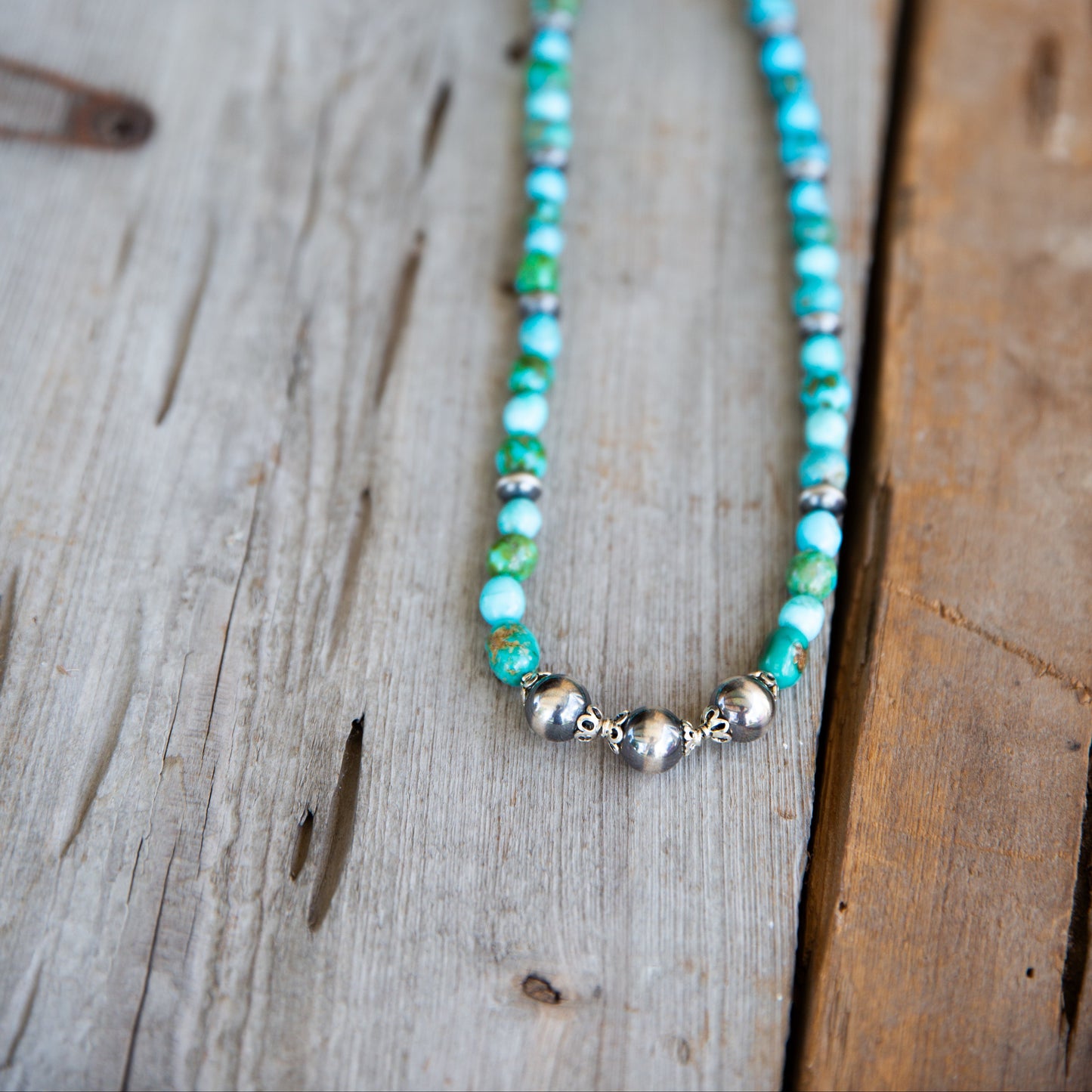 The Lanai | 24" Sonoran Turquoise & Pearl Necklace