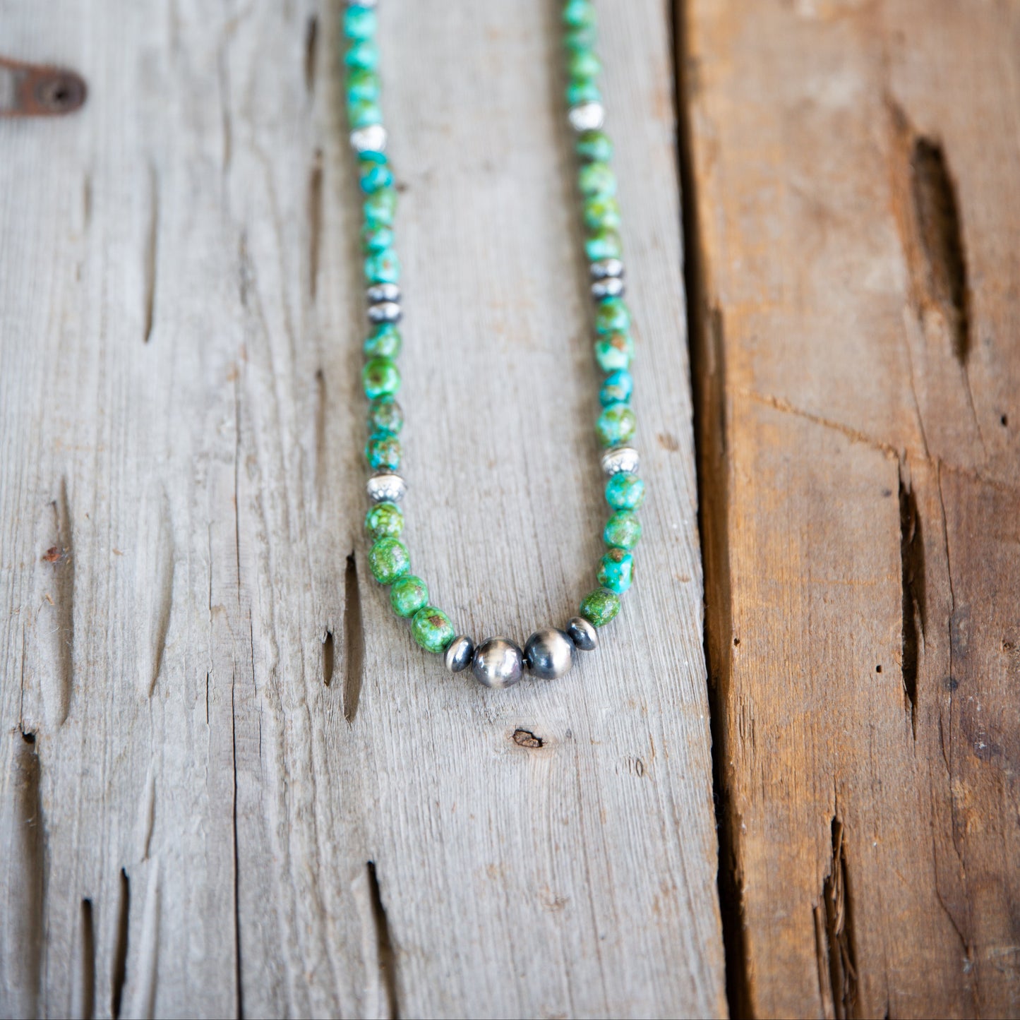 The Delilah | 29" Sonoran Turquoise & Sterling Pearl Necklace