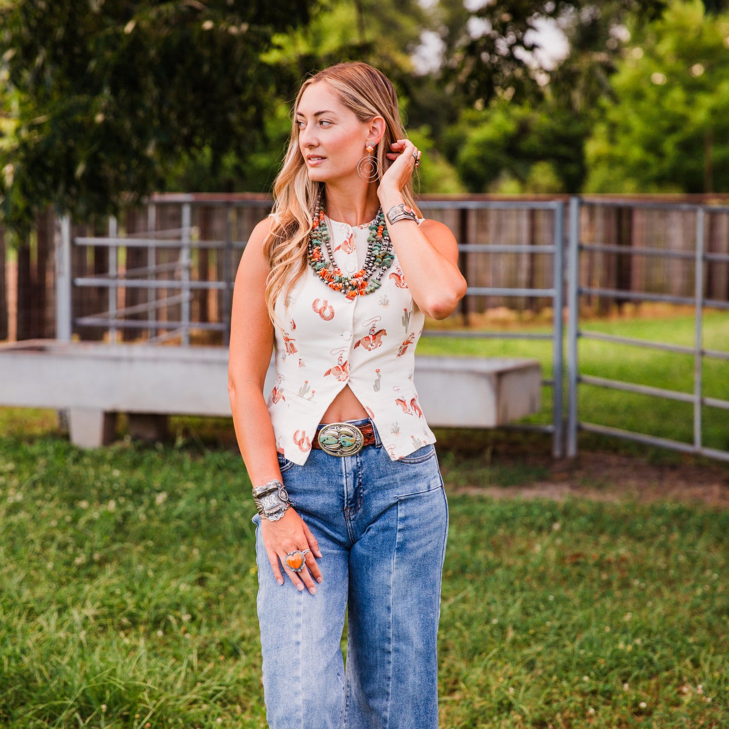 The Kennett | Western Print Vest Top
