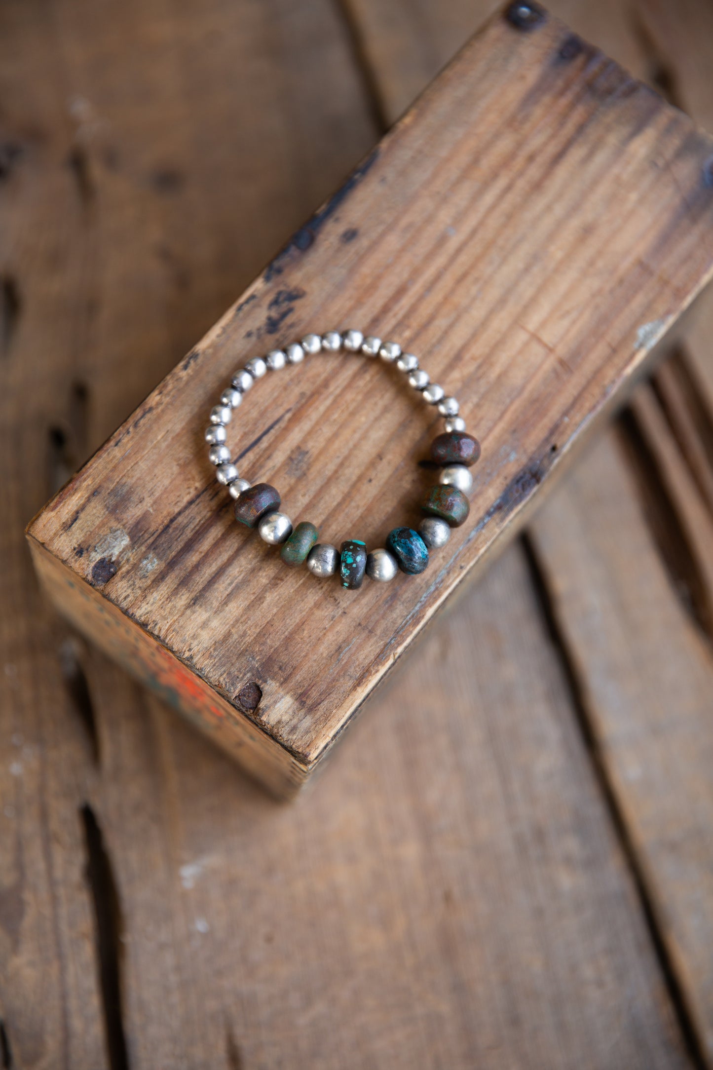 The Heron | Hubei Turquoise & Sterling Pearl Stretch Bracelet