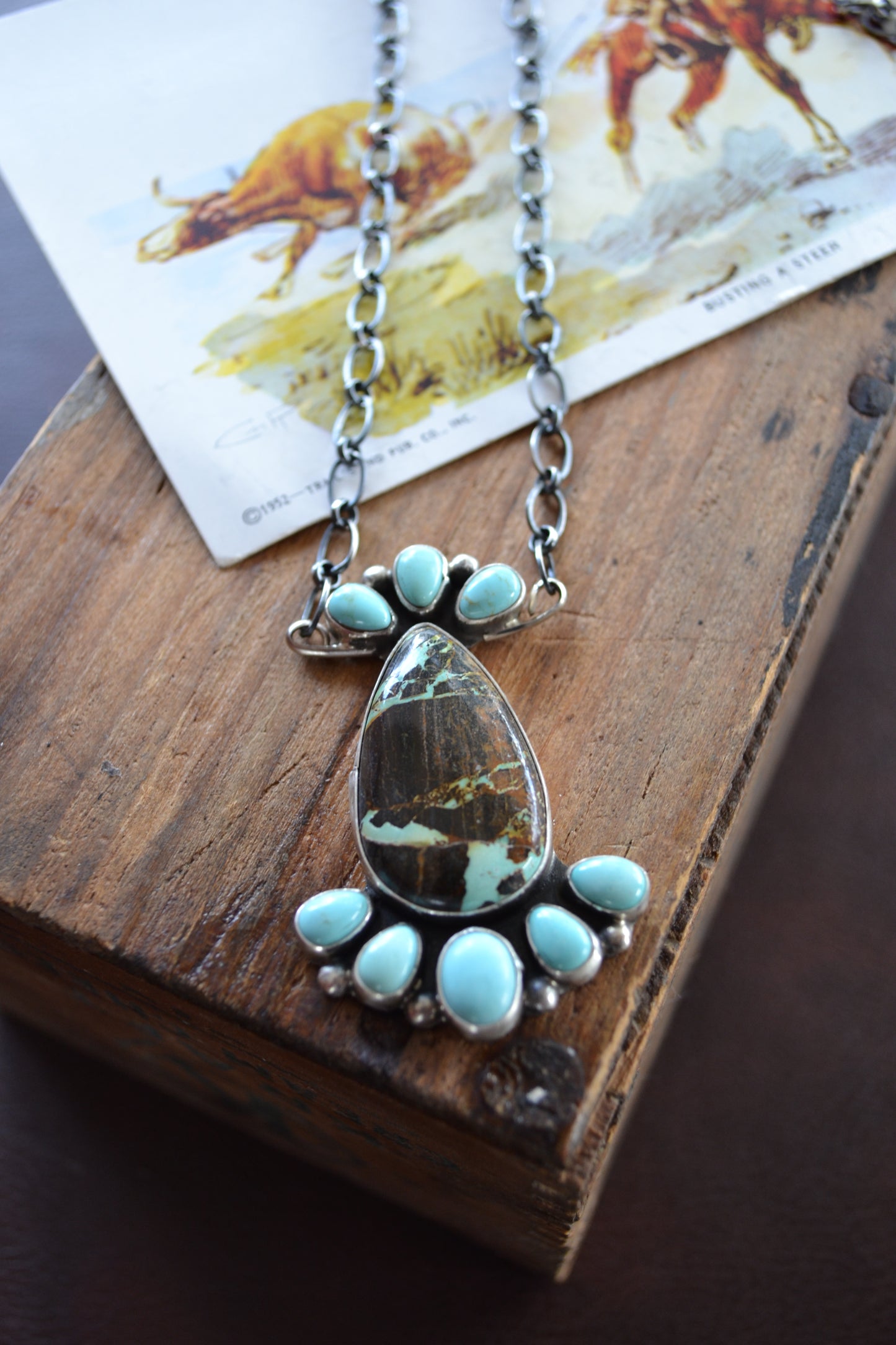 The Livy | Blackjack & Turquoise Necklace by Louise Jim