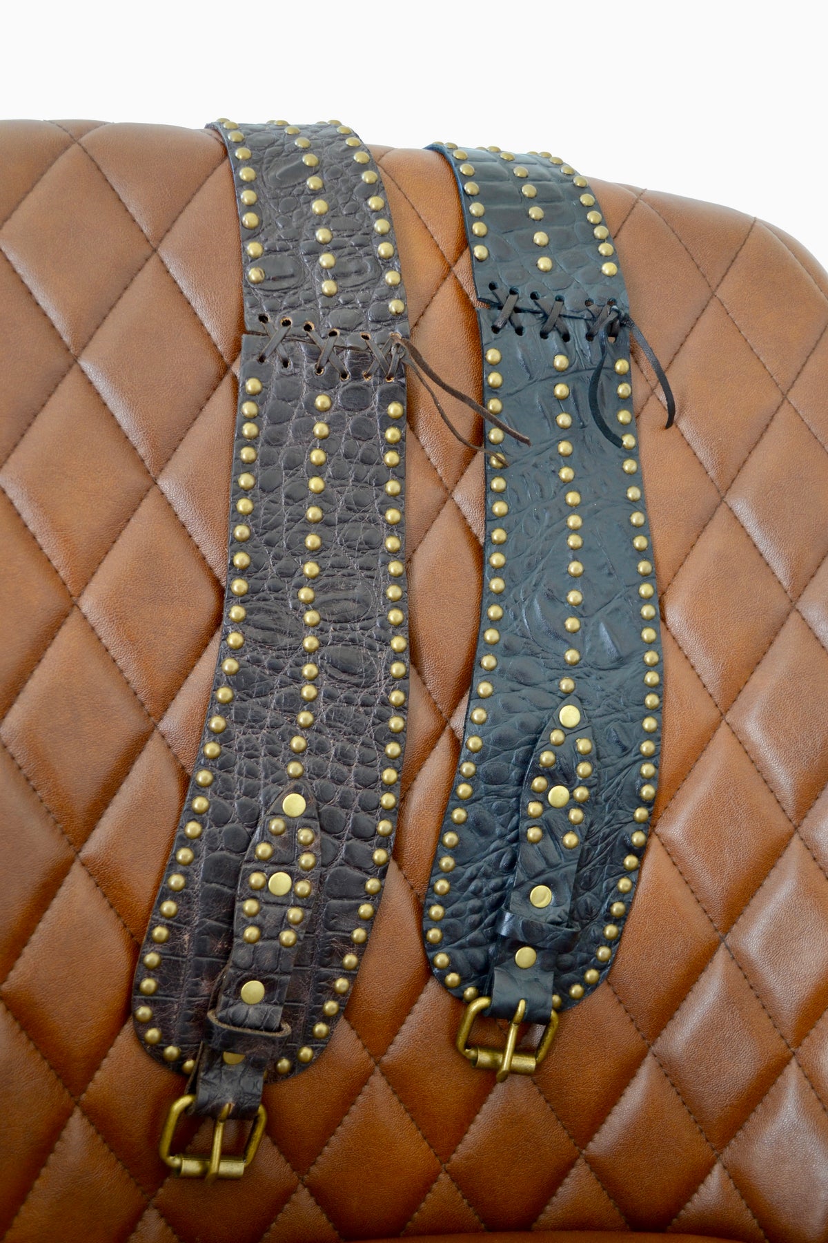 The Hornback | Embossed Gator Print Belt by Juan Antonio (Available in Brown + Black)
