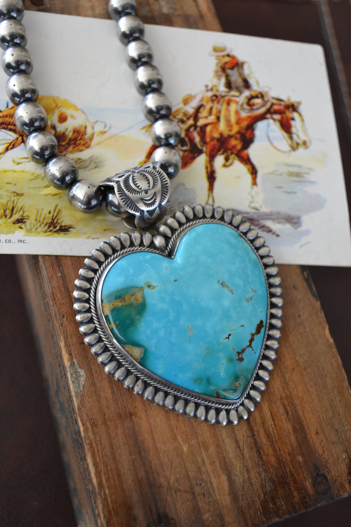 The Reserve | Kingman Turquoise Heart Pendant by Murphy Platero