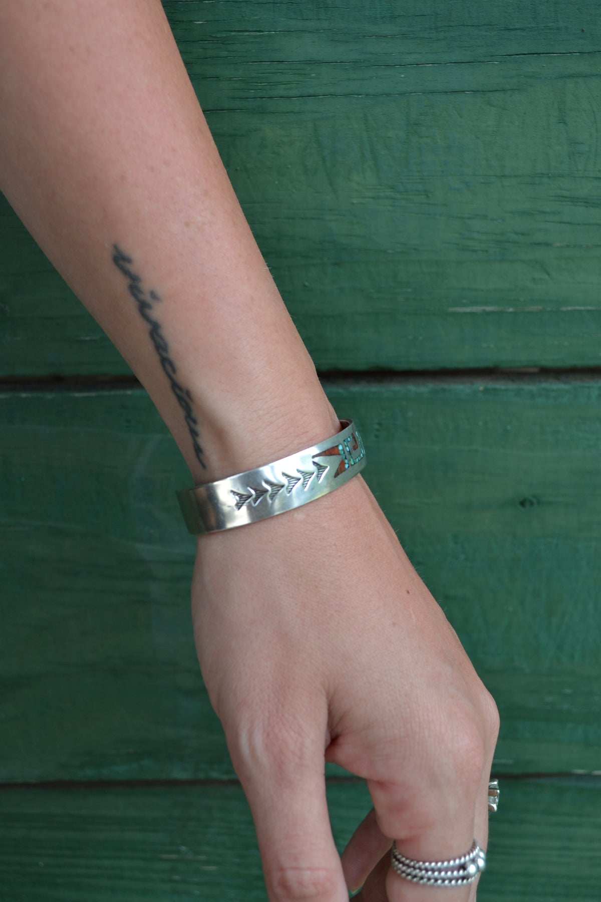 The Monroe | Vintage Crushed Turquoise & Coral Cuff