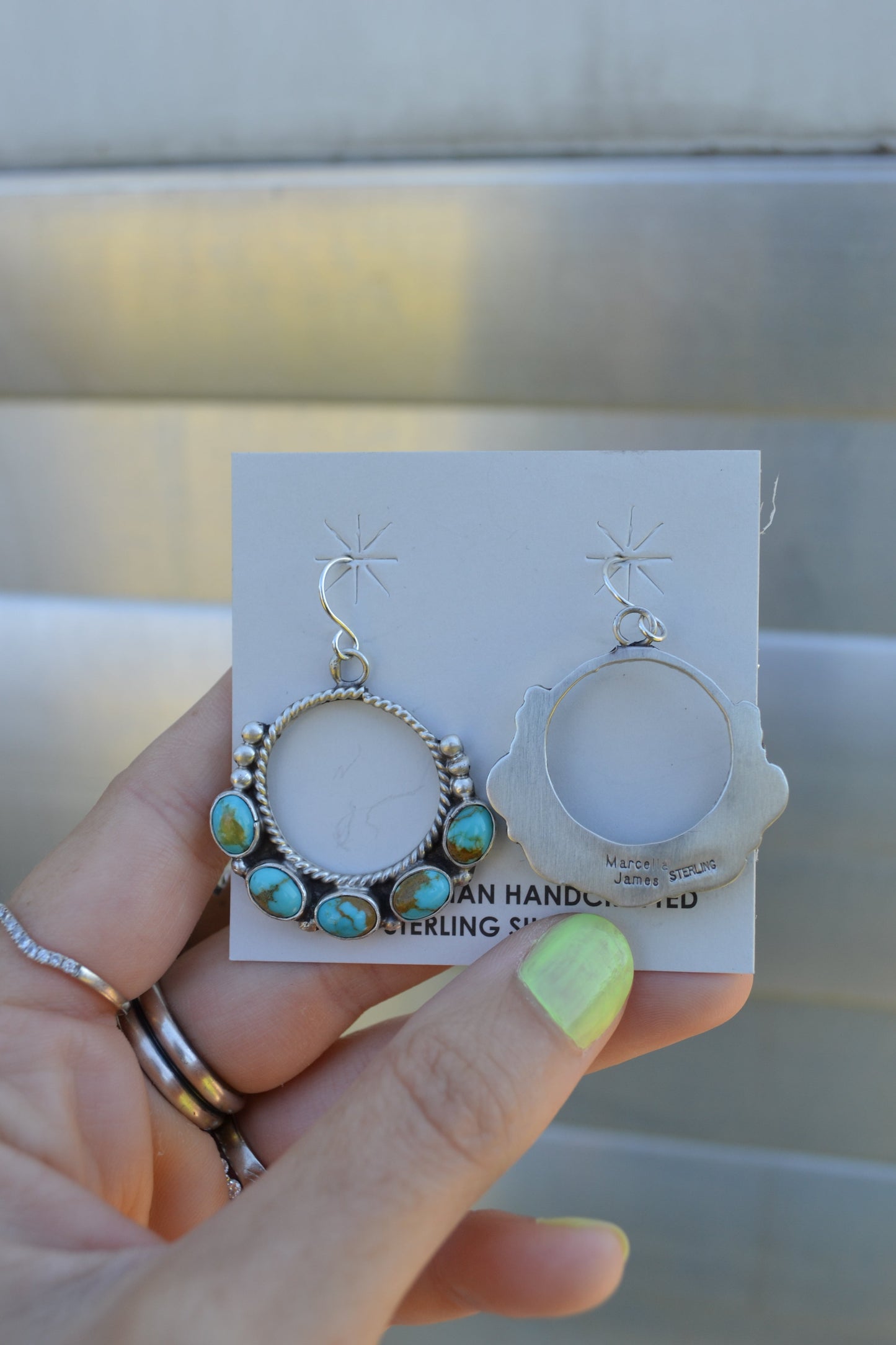 The Seneca Hoops in Turquoise