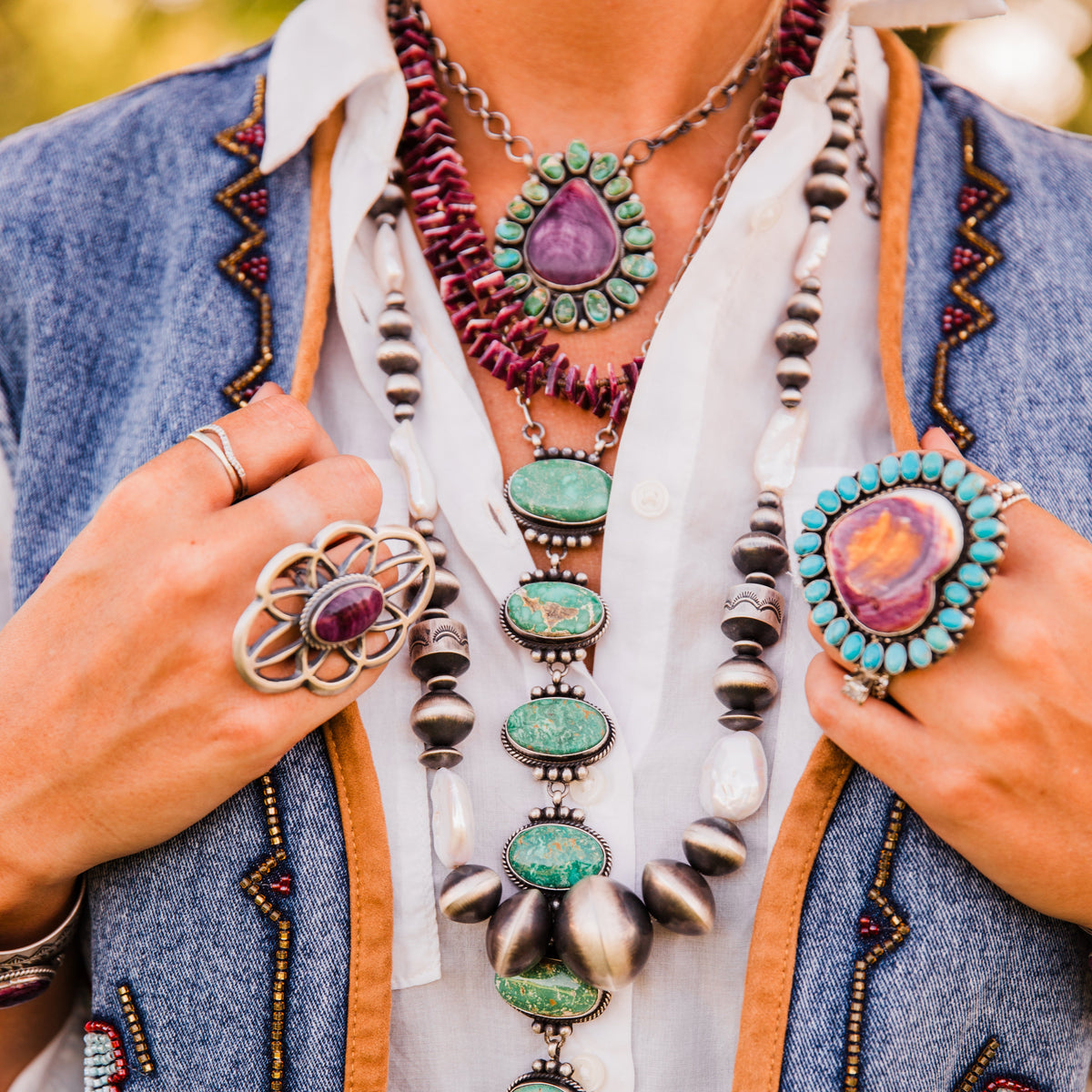 The Longoria | Navajo & Fresh Water Pearls by Rose Martin