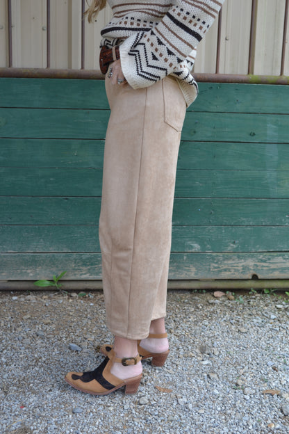 The Silverton Faux Suede Barrel Pants