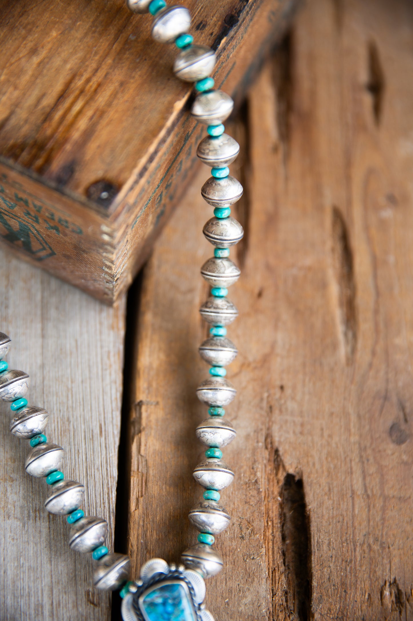 The Hawley | Mercury Dime & Kingman Turquoise Necklace by James McCabe