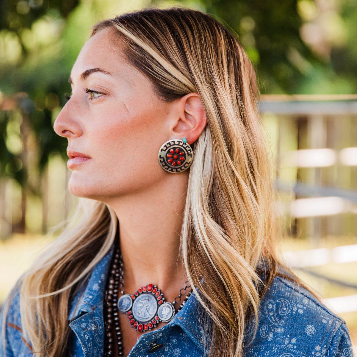 The Highland's | Red Coral Stud Earrings