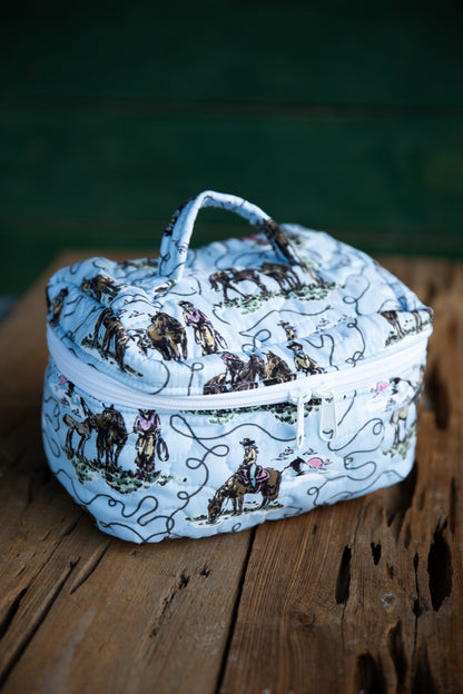 The Rona | Western Print Quilted Travel Case