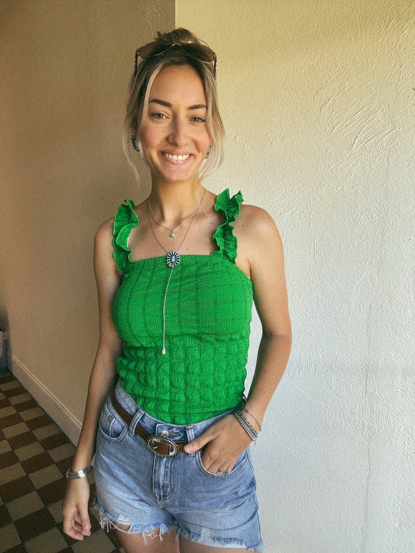 The Rambler Tank in Green LARGE