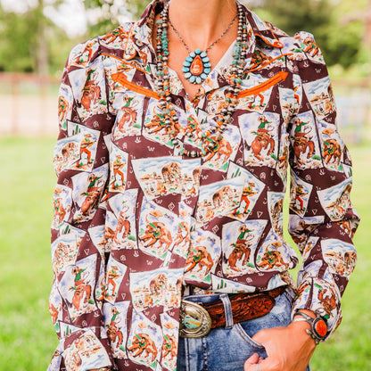 The Saratoga | Pearl Snap Long Sleeve Top
