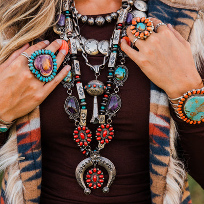 The Selene | Multi Stone Naja Squash Necklace by Hemerson Brown