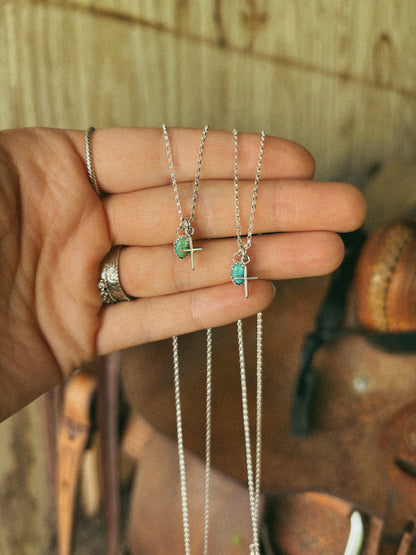 The Faith | Handmade Cross & Turquoise Necklace PREORDER
