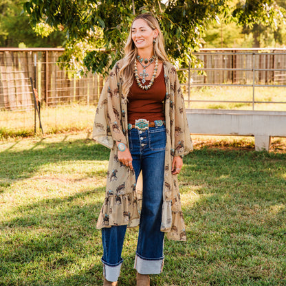 The Winona | Western Print Kimono by Tasha Polizzi