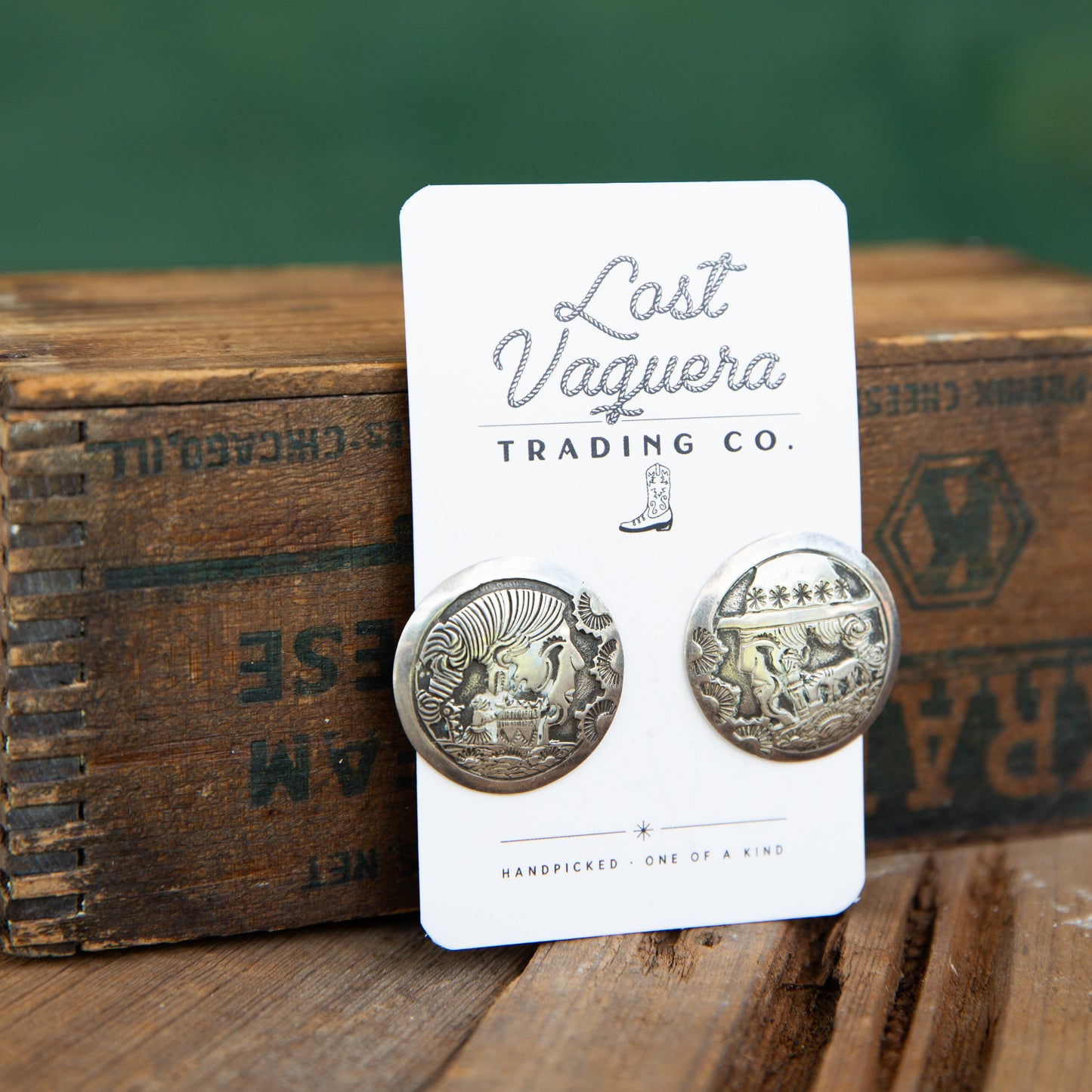 The Villa's | Vintage Storyteller Stud Earrings by Michael L. Slim