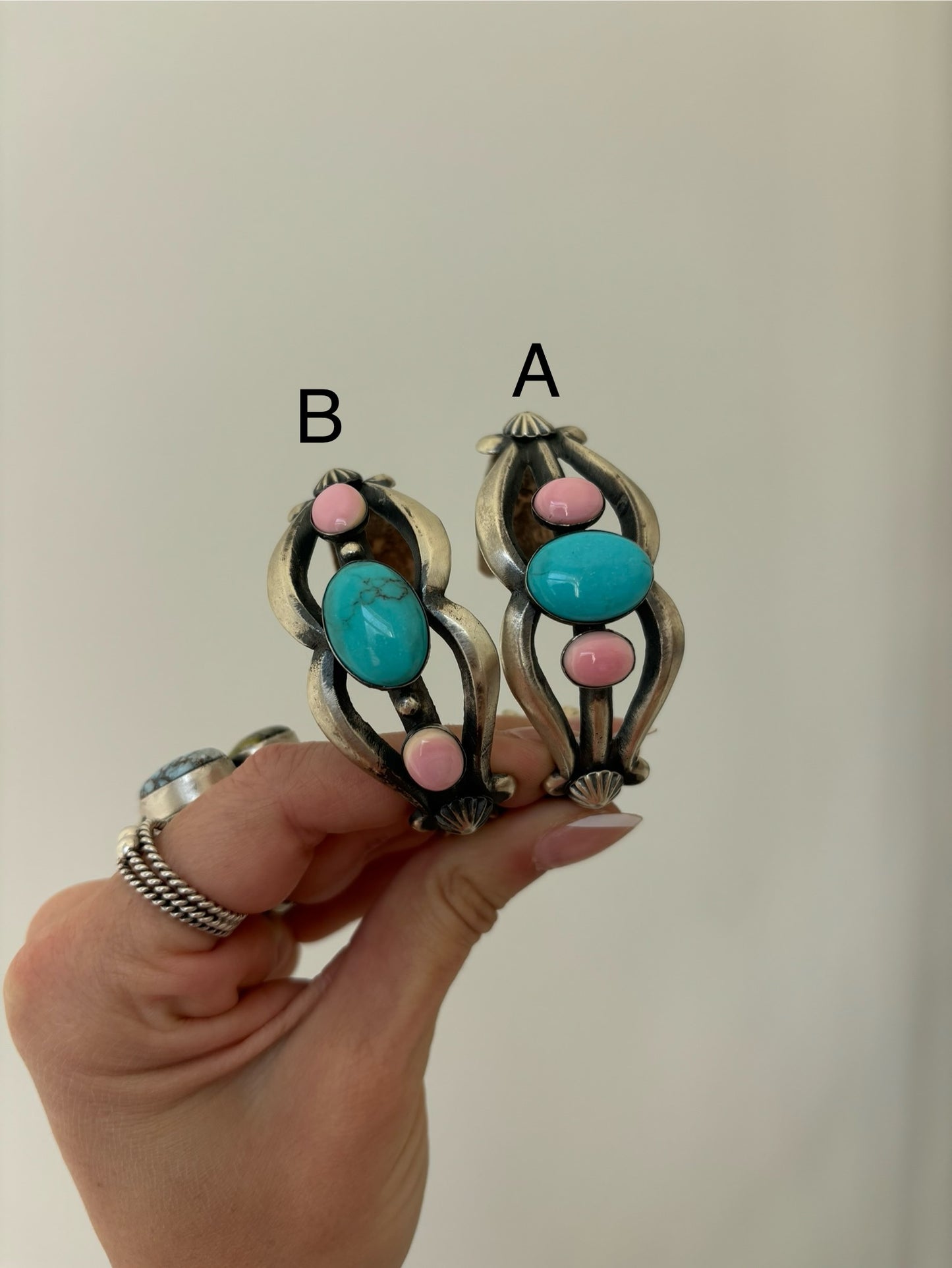 The Hagan Pink Conch and Turquoise Cuff