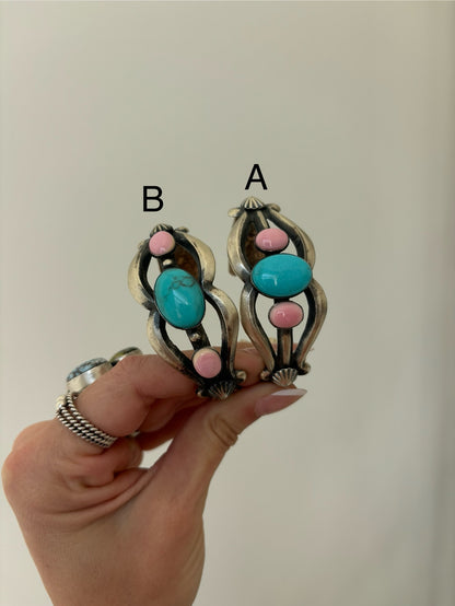 The Hagan Pink Conch and Turquoise Cuff