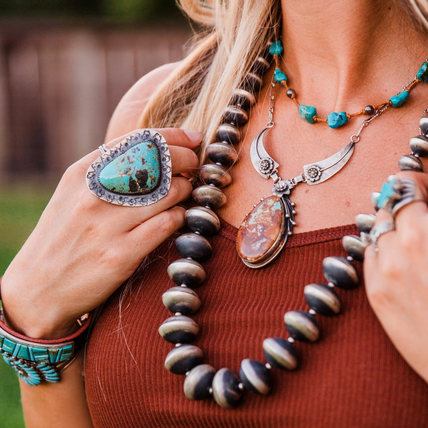 The Tularosa | Adjustable Turquoise Ring by Tawney Willie