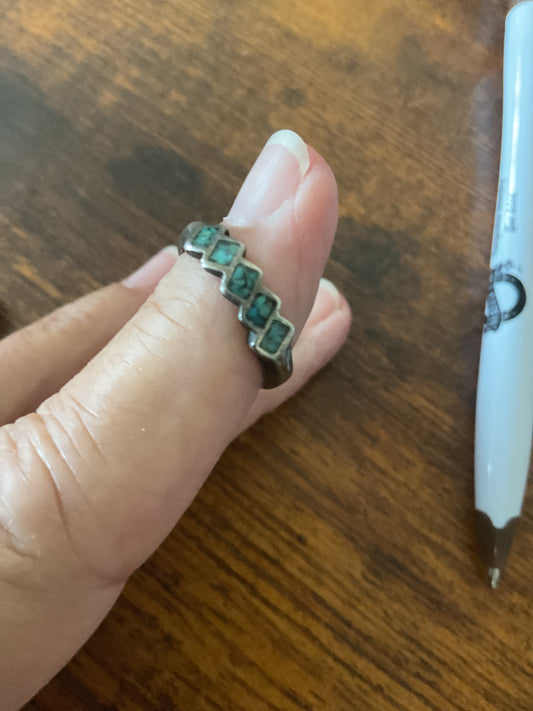 Live Sale #22  Turquoise Stacker Ring Size 6 3/4