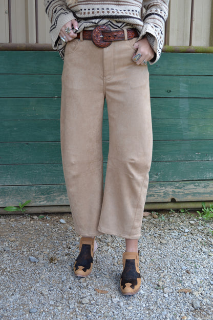 The Silverton Faux Suede Barrel Pants