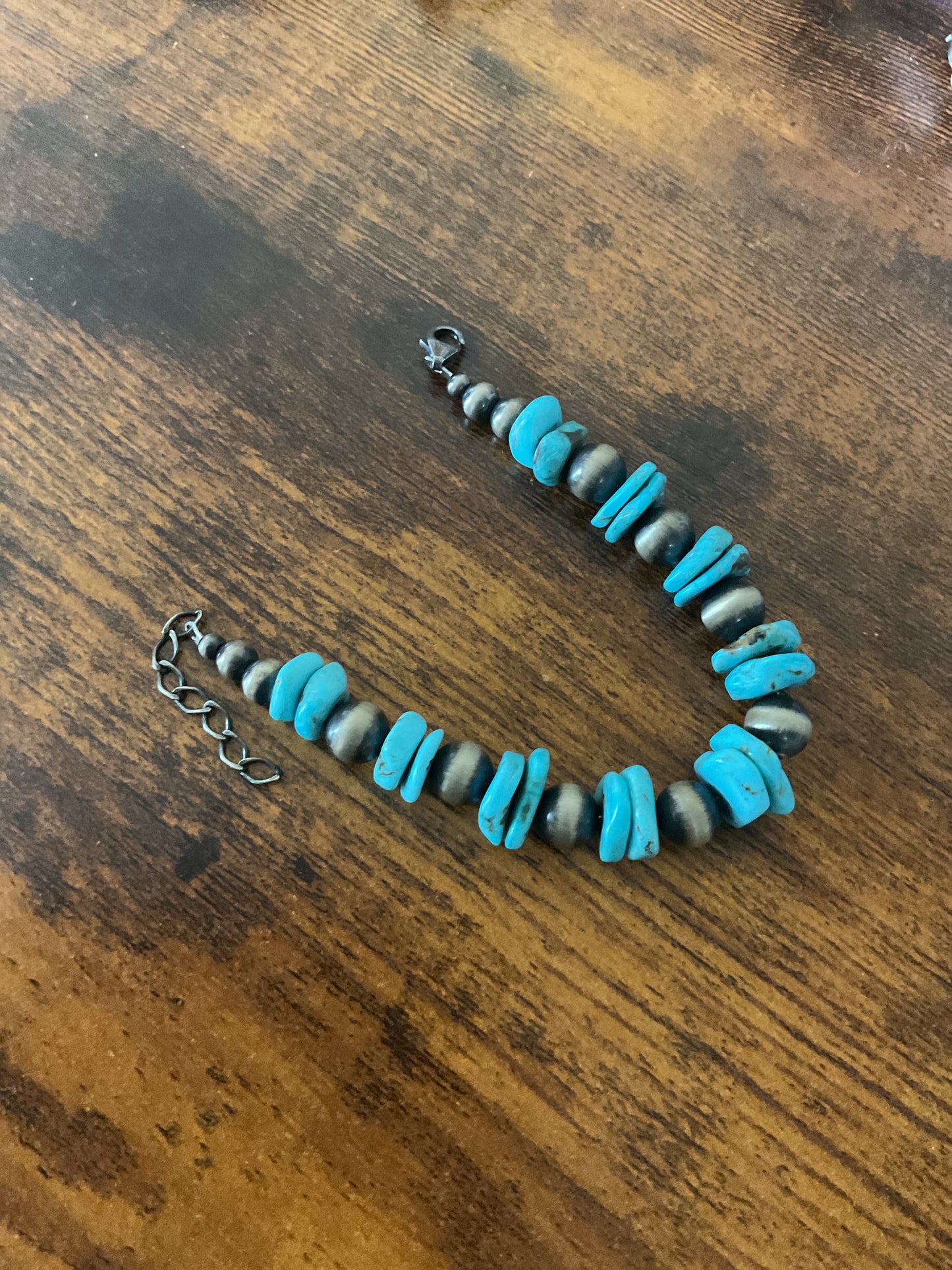 Live Sale #23  Turquoise and Sterling Pearl Bracelet