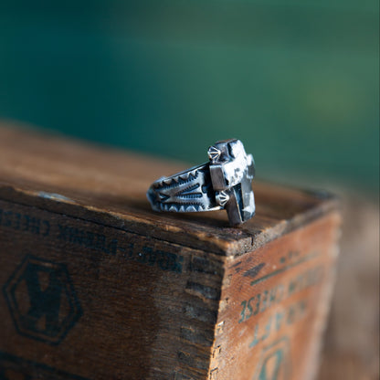 The Phoenix | White Buffalo Cross Ring by Bernyse Chavez - Size 8