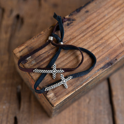 The Bandara | Native Cross Leather Bracelet