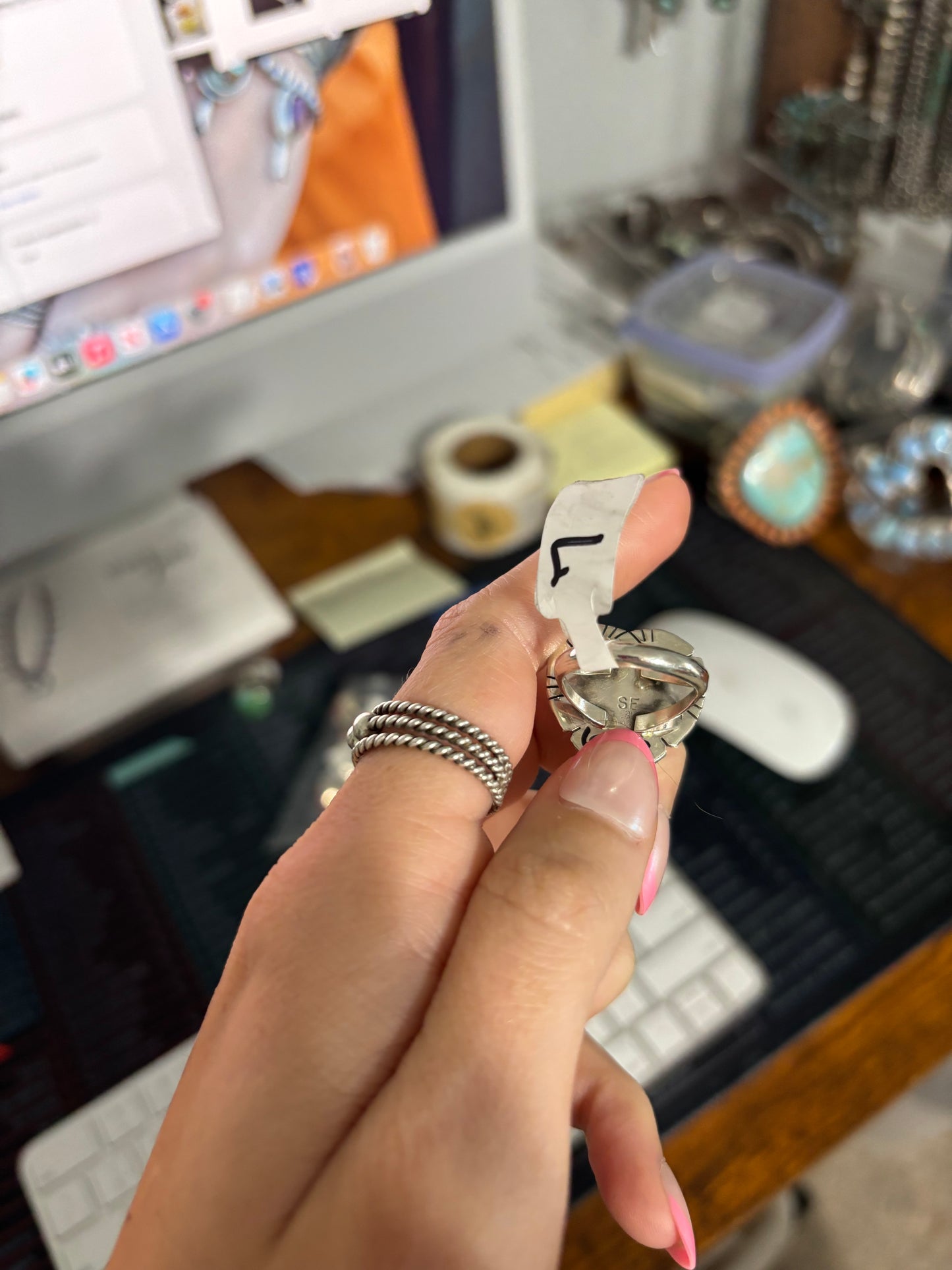 The Denton Red Spiny Heart Ring