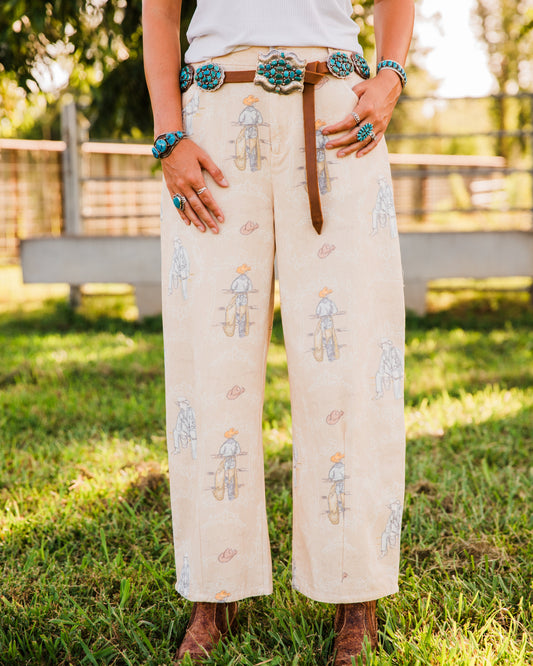 The Deiten's | Western Print Barrel Pants