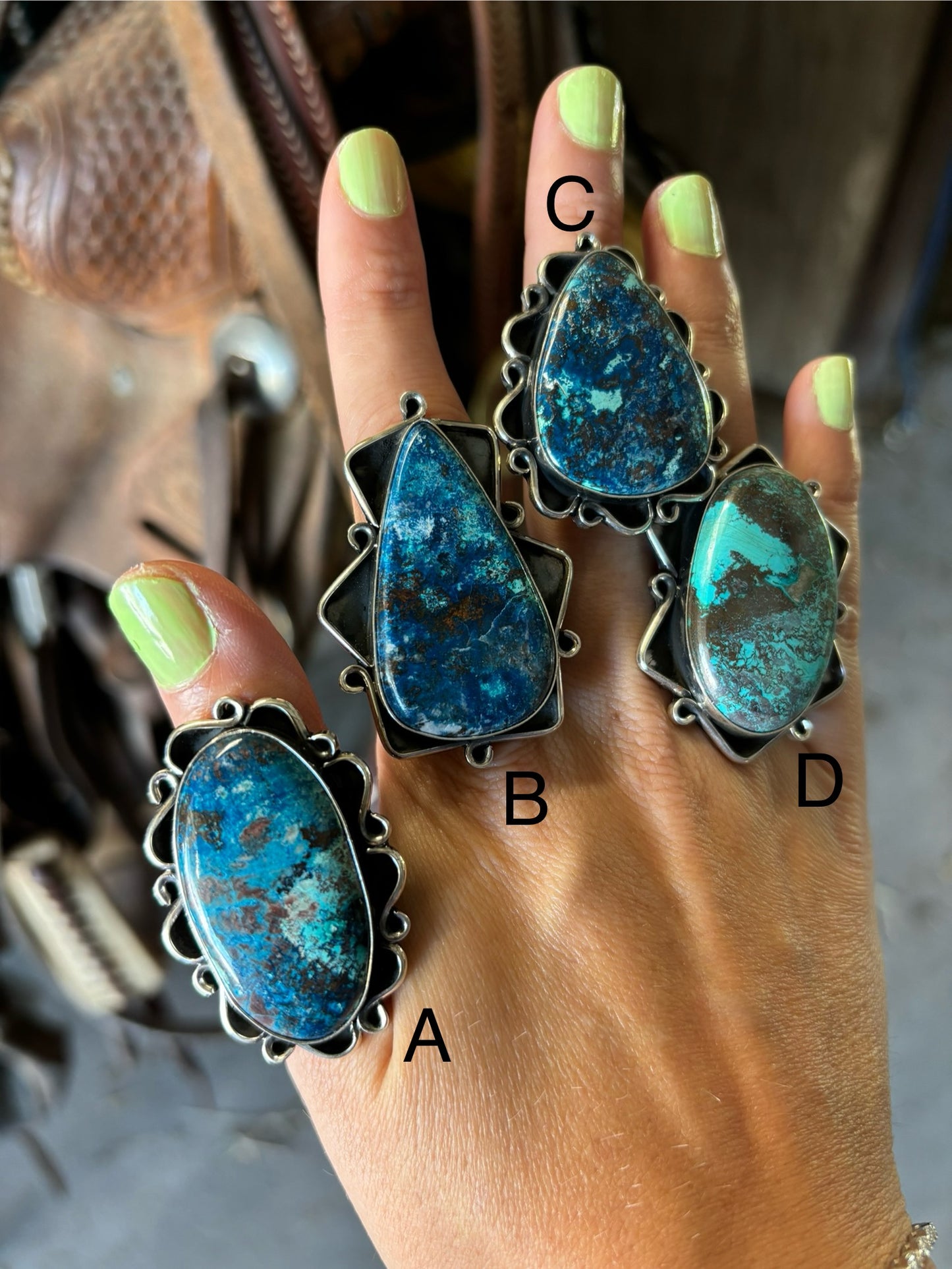 Chimney Butte’s Daughter Large Turquoise Rings SIZE 6.5