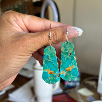 The Toma's | Turquoise Slab Earrings FLAWED