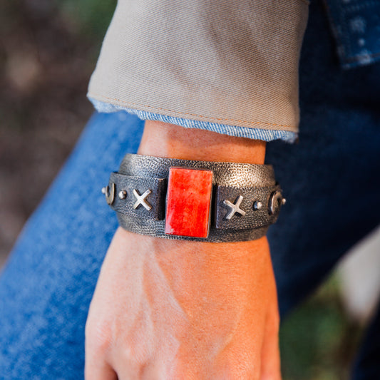 The Elmira | Red Spiny Cuff by Emer Thompson