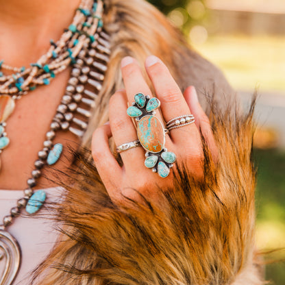 The Odessa | Royston Ribbon & Turquoise Ring by Ella Peter - Size 9.5