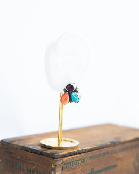 The Yukon's | Multi Stone Cluster Stud Earrings by Sharon Francisco