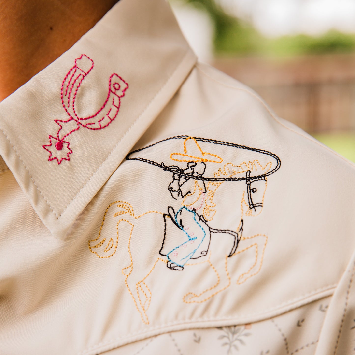 The Wyatt | Embroidered Pearl Snap Long Sleeve Top
