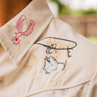 The Wyatt | Embroidered Pearl Snap Long Sleeve Top