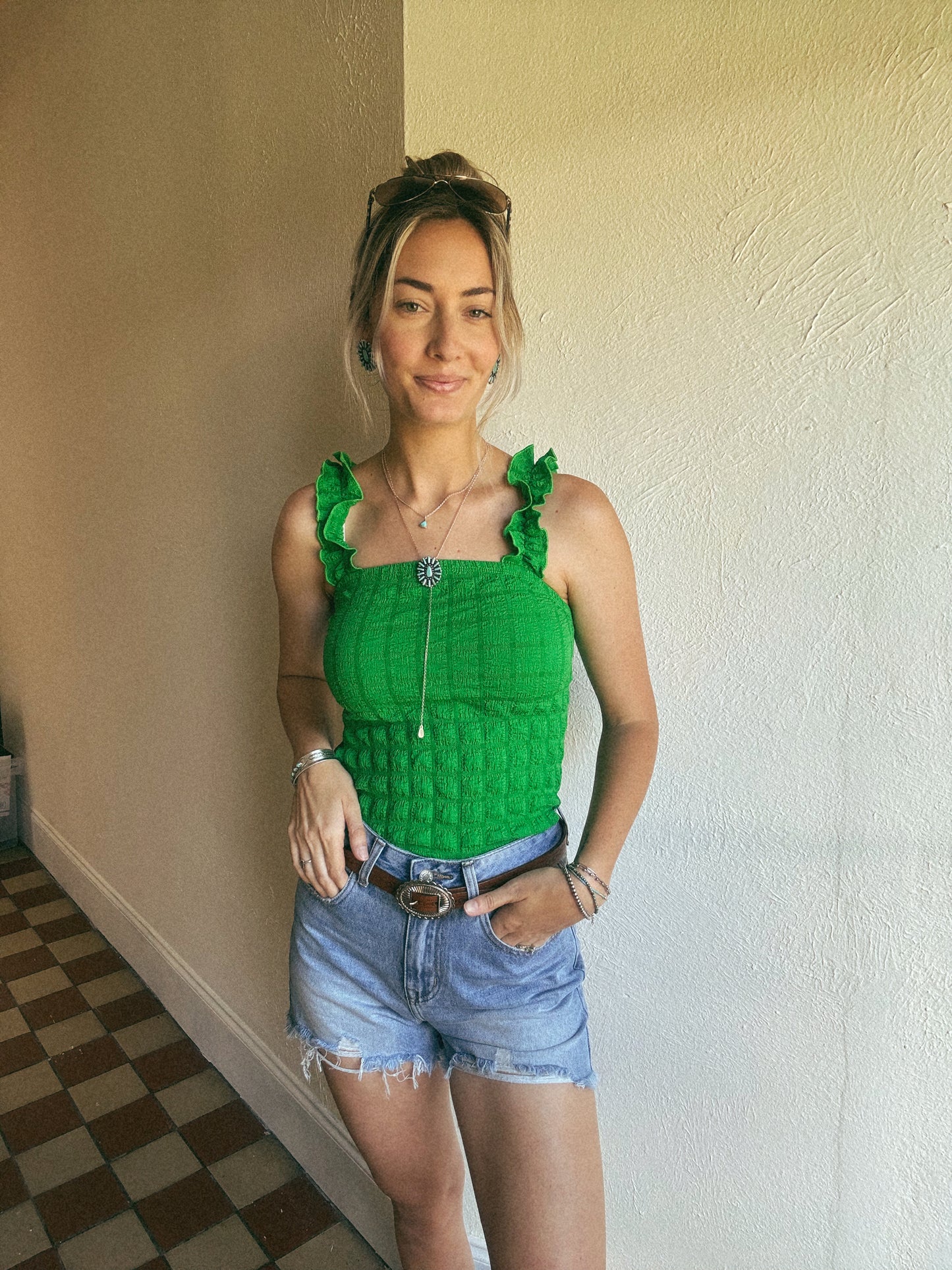 The Rambler Tank in Green LARGE