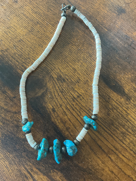 Live Sale #4   15” Turquoise and Heishi Necklace