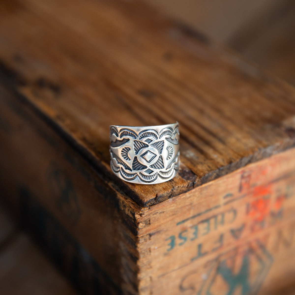 The Meridian | Stamped Cigar Band Ring by Carolyn Pollack - Size 10