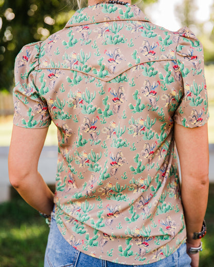 The Dayton | Pearl Snap Western Print Top