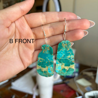 The Toma's | Turquoise Slab Earrings FLAWED
